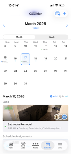 Calendar with job scheduling