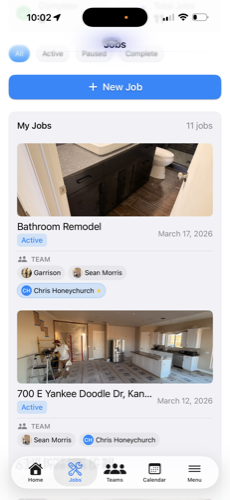 Jobs List with real project photos